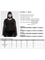 Black Sexy Gothic Irregular Flared Mesh Sleeve Plus Size Shirt for Women