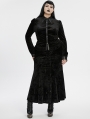 Black Gothic Gradient Velvet Bat Collar Long Sleeve Plus Size Shirt for Women