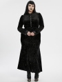 Black Gothic Gradient Velvet Bat Collar Long Sleeve Plus Size Shirt for Women