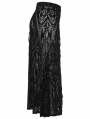 Black Gothic Gorgeous Pattern Flocked Mesh Plus Size Maxi Skirt