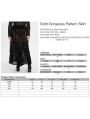 Black Gothic Gorgeous Pattern Flocked Mesh Plus Size Maxi Skirt