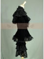 Black Velvet Long Sleeves Romantic Lace Gothic Cape Blouse 