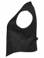 Black Gothic Academy Style Patterned Lapel Plus Size Vest for Women