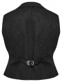 Black Gothic Academy Style Patterned Lapel Plus Size Vest for Women