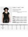 Black Gothic V-Neck Lace Applique Short Sleeve Plus Size T-Shirt for Women