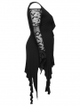 Black Gothic Long Bat Mesh Sleeve Cold Shoulder Plus Size Dress