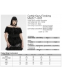 Black Gothic Sexy Flocking Mesh Lace Trim Plus Size Short Top for Women