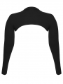 Black Gothic Punk Minimalist Long Sleeve Plus Size T-Shirt for Women