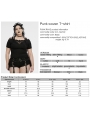 Black Gothic Punk Sexy Hollow-out Short Sleeve Plus Size T-Shirt for Women