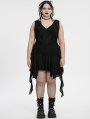 Black Gothic Sleeveless Irregular Hem Plus Size Dress