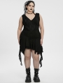 Black Gothic Sleeveless Irregular Hem Plus Size Dress