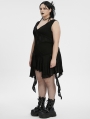 Black Gothic Sleeveless Irregular Hem Plus Size Dress