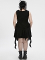 Black Gothic Sleeveless Irregular Hem Plus Size Dress