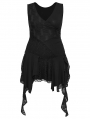 Black Gothic Sleeveless Irregular Hem Plus Size Dress