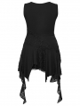 Black Gothic Sleeveless Irregular Hem Plus Size Dress