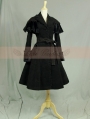 Black Long Sleeves Lace Winter Gothic Coat for Women