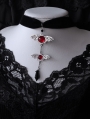 Black Gothic Red Crystal Bat Pendant Vintage Velvet Choker