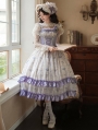 Purple Fake Two-Piece Classic Floral Print Lolita JSK Dress Set