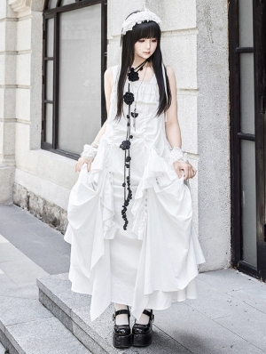 White Gothic Multi-Layered Ruffle Loose Lolita JSK Dress
