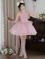 Pink Shimmering Bow Classic Lolita JSK Dress Full Set