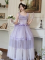 Purple Shimmering Bow Classic Lolita JSK Dress Full Set