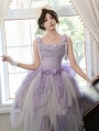 Purple Shimmering Bow Classic Lolita JSK Dress Full Set