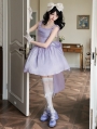 Purple Shimmering Bow Classic Lolita JSK Dress Full Set