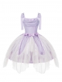 Purple Shimmering Bow Classic Lolita JSK Dress Full Set