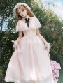 Pink Edwardian Illusion V-Neck Classic Lolita OP Dress
