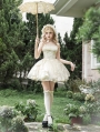 Beige Ruffle Layered Classic Lolita JSK Short Dress Set