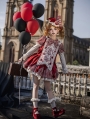 Black Striped Clown Doll Gothic Lolita Loose OP Dress Set