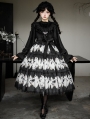 Black Gothic Butterfly Print Long Sleeve Lolita OP Dress