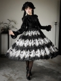 Black Gothic Butterfly Print Long Sleeve Lolita OP Dress