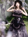 Black and Purple Ruffled Elegant Gothic Lolita Top and Skirt Set