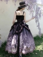 Black and Purple Ruffled Elegant Gothic Lolita Top and Skirt Set
