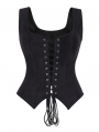 Black Gothic Lace Up Overbust Victorian Corset