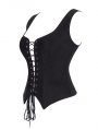 Black Gothic Lace Up Overbust Victorian Corset