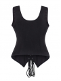 Black Gothic Lace Up Overbust Victorian Corset
