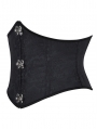 Black Gothic Vintage Brocade Pattern Underbust Corset