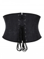 Black Gothic Vintage Brocade Pattern Underbust Corset