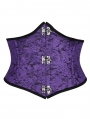 Purple Gothic Vintage Brocade Pattern Underbust Corset