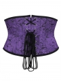 Purple Gothic Vintage Brocade Pattern Underbust Corset