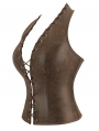 Brown Vintage Hollow Out Lace-Up Halter Corset