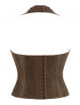 Brown Vintage Hollow Out Lace-Up Halter Corset