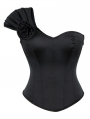 Black Gothic Asymmetrical One-Shoulder Overbust Corset