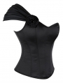 Black Gothic Asymmetrical One-Shoulder Overbust Corset