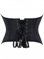 Black Gothic Satin Lace Up Boned Overbust Corset