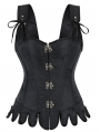 Black Steampunk Gothic Victorian Overbust Corset