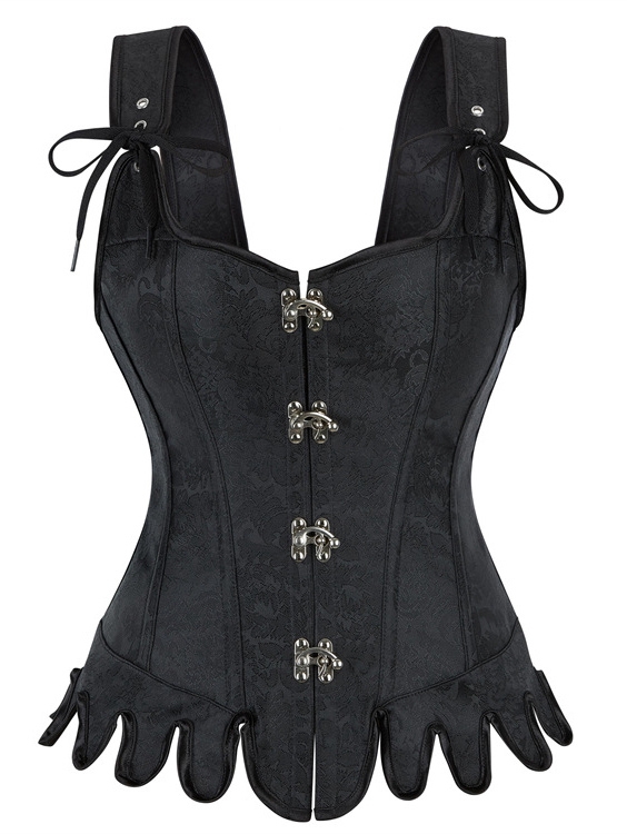 Black Steampunk Gothic Victorian Overbust Corset