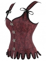 Dark Red Steampunk Gothic Victorian Overbust Corset